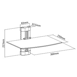 Support étagère en verre pour DVD Tuner satellite Maclean MC-663 max 8 kg