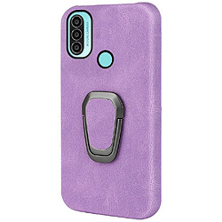 Coque en TPU + PU avec béquille violet pour votre Motorola Moto E20/E30/E40