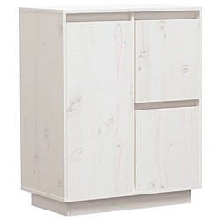 Maison Chic Commode Buffet - Meuble de rangement Blanc 60x34x75 cm Bois massif de pin -GKD94282