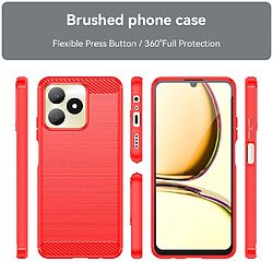 Htdmobiles Coque pour Realme C51 / C53 / Narzo N53 - housse etui silicone gel carbone + verre trempe - ROUGE