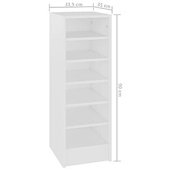 vidaXL Armoire à chaussures Blanc 31,5x35x90 cm Bois d'ingénierie pas cher