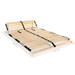 vidaXL Sommier à lattes sans matelas avec 28 lattes 7 zones 100x200 cm pas cher