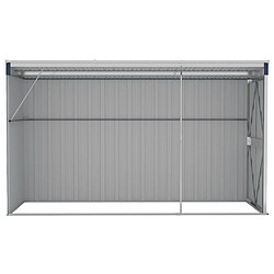 Avis Helloshop26 Abri de jardin cabane cabanon maison de stockage remise extérieur hangar outils robuste mural 118 x 288 x 178 cm acier anthracite 02_0022330