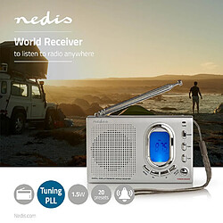 NEDIS Radio FM | 1,5 W | Récepteur International | Alarme | Gris