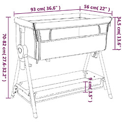 vidaXL Lit pour bébé avec matelas Taupe Tissu de lin pas cher