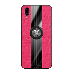 Wewoo Coque Souple Pour Vivo Y93 XINLI Stitching Tissu Étui de protection TPU Antichoc avec Anneau Titulaire Rouge