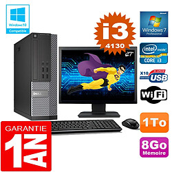 PC DELL 7020 SFF Core I3-4130 Ram 8Go Disque 1 To Wifi W7 Ecran 27" - Occasion