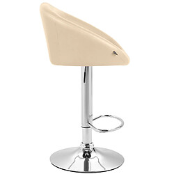 Avis Decoshop26 Lot de 2 tabourets de bar chaises hautes design moderne en PVC crème et métal chromé 10_0004348