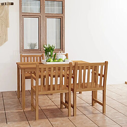 Salle à manger de jardin 5 pcs,Table et chaise à dîner Bois de teck solide -MN70002