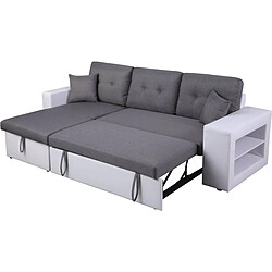 Avis Habitat Et Jardin Canapé d'angle convertible/réversible Axel - 3 places - Blanc/Gris