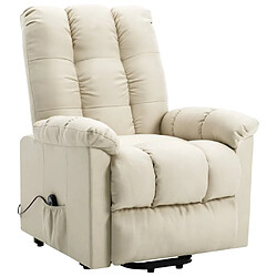 vidaXL Fauteuil Crème Tissu