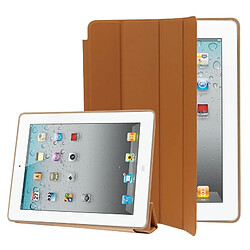 Wewoo Smart Cover marron pour iPad 4 / nouvel 3 / 2 Étui en cuir à 4 pochettes Slim Smart Cover avec support et Fonction veille / réveil