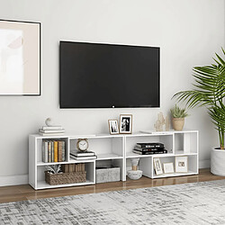 vidaXL Meuble TV Blanc 149x30x52 cm Bois d'ingénierie