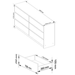 Avis AKORD Commode corps Blanc, façade Blanc brillant 160x77x40 cm