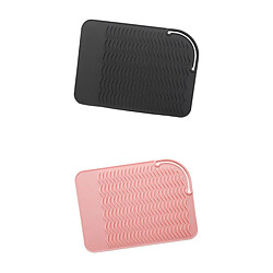 2x Tapis De Sécurité De Station De Coiffage Résistant à La Chaleur En Silicone Pour Lisseur