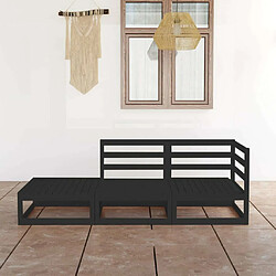 Maison Chic Salon de jardin 3 pcs - Table et chaises d'extérieur - Mobilier/Meubles de jardin Moderne noir bois de pin massif -MN94947