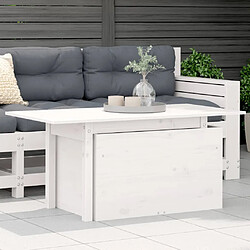 vidaXL Table de jardin blanc 100x50x75 cm bois massif de pin