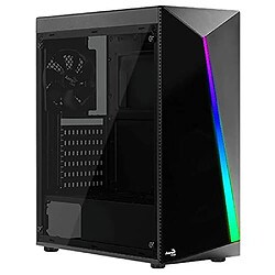 AeroCool Boitier Moyen Tour ATX Shard Tempered Glass RGB avec panneau vitré (Noir)