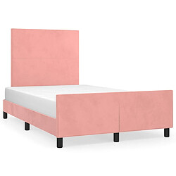 Maison Chic Lit adulte - Cadre Structure de lit avec tête de lit Contemporain Rose 120x200 cm Velours -MN74891