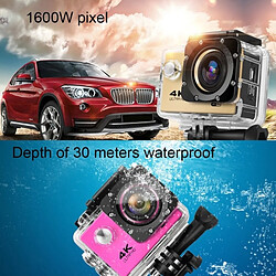 Acheter Wewoo Caméra sport Magenta 2.0 pouces écran 4K 170 degrés grand angle wifi d'action caméscope avec étui boîtier étanche, support 64 Go carte micro sd