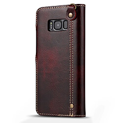 Avis Wewoo Housse Coque Pour Galaxy S8 Plus Denior Oil Wax peau de vache bouton magnétique étui en cuir à rabat horizontal avec fentes cartes et portefeuille rouge foncé