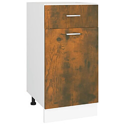 vidaXL Armoire de plancher à tiroir Chêne fumé 40x46x81,5 cm Bois