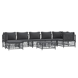 Avis Maison Chic Salon de jardin 8 pcs + coussins - Mobilier/Meubles de jardin - Table et chaises d'extérieur anthracite acier -MN87754