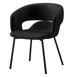 Moloo TRAVIS-Fauteuil de table en tissu Retro Noir et métal noir