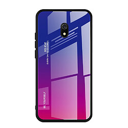 Wewoo Coque Pour Xiaomi Redmi 8A Gradient Color Glass Case Red Blue