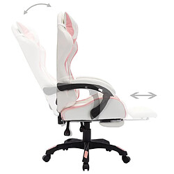 Acheter vidaXL Fauteuil de jeux vidéo avec LED RVB Rose et blanc Similicuir