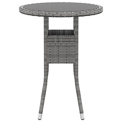 Acheter Salle à manger de jardin 3 pcs,Table et chaise à dîner Résine tressée Gris -MN69294