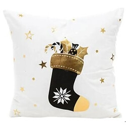 Wewoo Joyeux noël taie d'oreiller feuille d'or impression canapé taille jet de couverture de coussin café décoratif 43cm x 43cm 10