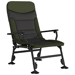 vidaXL Chaise de pêche avec accoudoir pliable vert