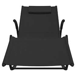 Avis vidaXL Chaises longues à bascule 2 pcs Noir Acier et textilène