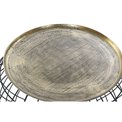 Acheter Pegane Table d'appoint ronde en aluminium coloris doré noir - diamètre 80 x hauteur 44 cm