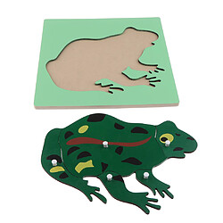 Montessori Animaux en bois Jigsaw Puzzle Panel Enfants Bébé Jouets Grenouille