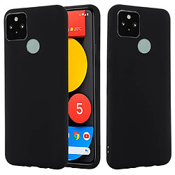 Coque en silicone Liquide de couleur unie bien protégé avec sangle noir pour votre Google Pixel 5a 5G