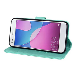 Wewoo Housse Étui vert et rose pour Huawei P9 Lite Mini Gaufré Horizontal Flip Environnementale PU en cuir avec Titulaire & Fentes cartes Portefeuille pas cher