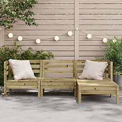 Avis Maison Chic Canapé de jardin 3 places | Canapé Sofa d'extérieur | Fauteuil terrasse avec repose-pieds bois pin imprégné -MN20778