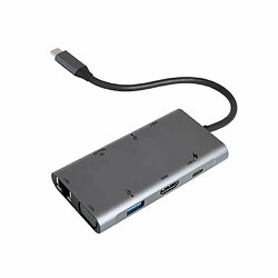 Hub USB-C Accsup 9 en 1 100 W Gris Anthracite