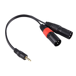 Wewoo 30cm Métal Tête 3.5mm Mâle à 3 Broches XLR CANNON Connecteur Audio Câble d'Adaptateur