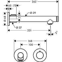 Acheter Axor Uno Select Mitigeur de lavabo encastré, montage mural, chromé bec de 220 mm