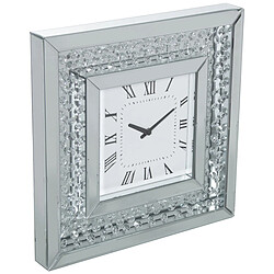 Horloge Murale Alexandra House Living Argenté Verre Brillants 40 x 40 x 4 cm