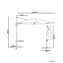 Avis Beliani Grand parasol de Jardin beige clair d 300 cm SAVONA