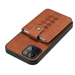 Coque en TPU + PU détachable 2-en-1, hybride avec porte-cartes marron pour votre Apple iPhone 13 mini 5.4 pouces