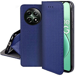 Htdmobiles Housse etui portefeuille avec coque interieure en silicone pour Realme 12x et Realme 12 5G + film ecran - BLEU MAGNET