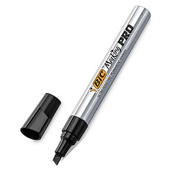 Marqueur permanent Bic Marking Pro pointe biseauté de 1,7 à 4,7 mm - Corps métal - noir