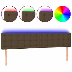 Maison Chic Tête de lit scandinave à LED,meuble de chambre Marron Foncé 180x5x78/88 cm Tissu -MN58658