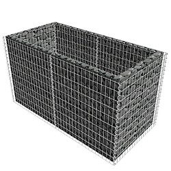 Avis Maison Chic Jardinière,Lit surélevé - Bac à fleurs - pot de fleur à gabion Acier 180 x 90 x 100 cm Argenté -GKD99628