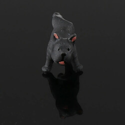 1/64 échelle Diorama Garage Pet Dog Bulldog Miniature Model Peeing Black pas cher